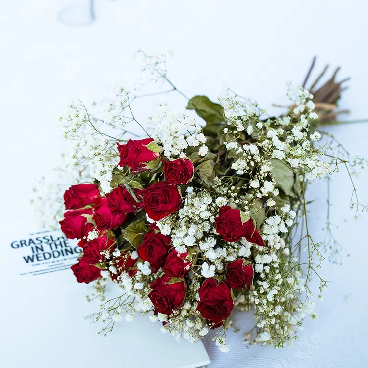 Wholesale price dried flowers rose wedding arch valentines day 2022 ted bakerlayered bouquet
