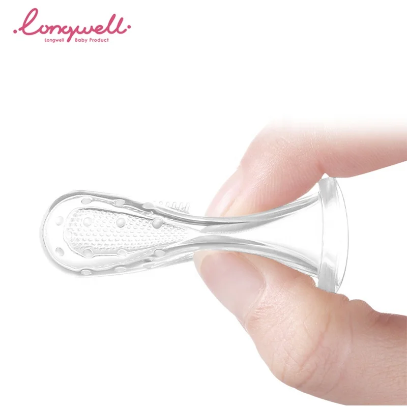 Детская Силиконовая зубная щетка Ningbo Longwell, мягкая щетка для мытья пальцев, уход за полостью рта, 2019 младенцев