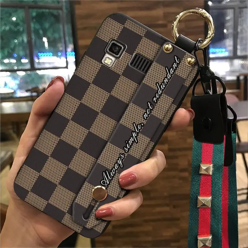 Настраиваемая модная женская задняя крышка для мобильного телефона из искусственной кожи в клетку с ремешком для Apple iPhone