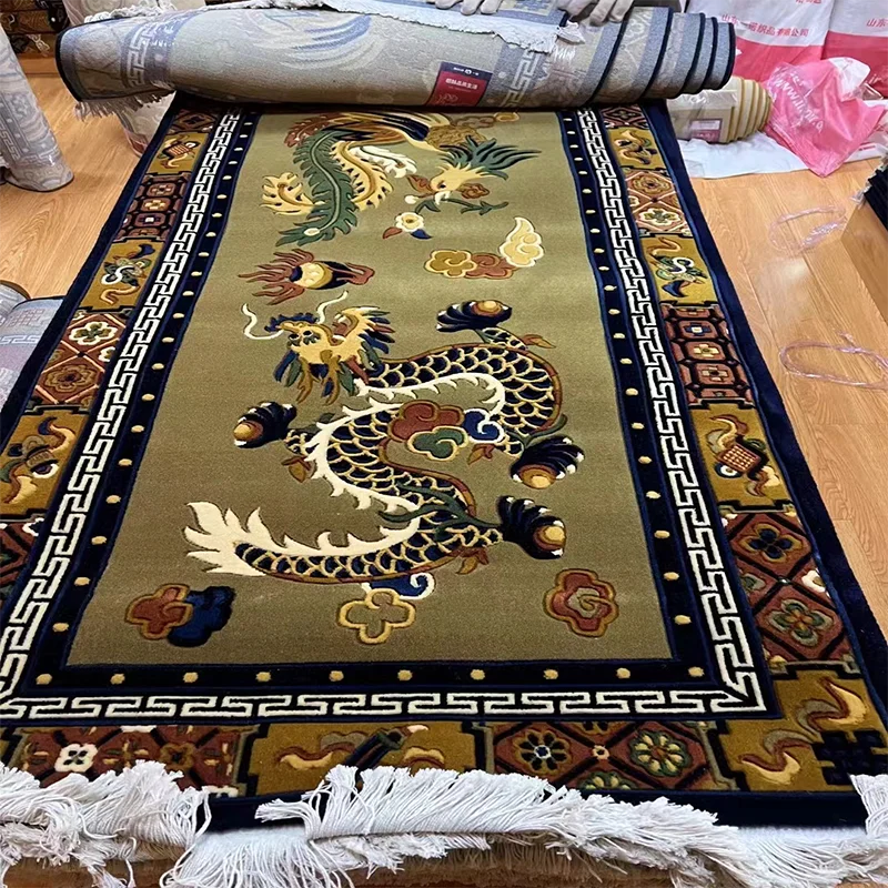 Super Cashmere Quality Woven  wool Carpet  Tibet Design  Washed   Living  Room Nepal Temple Hall   Area Rugs