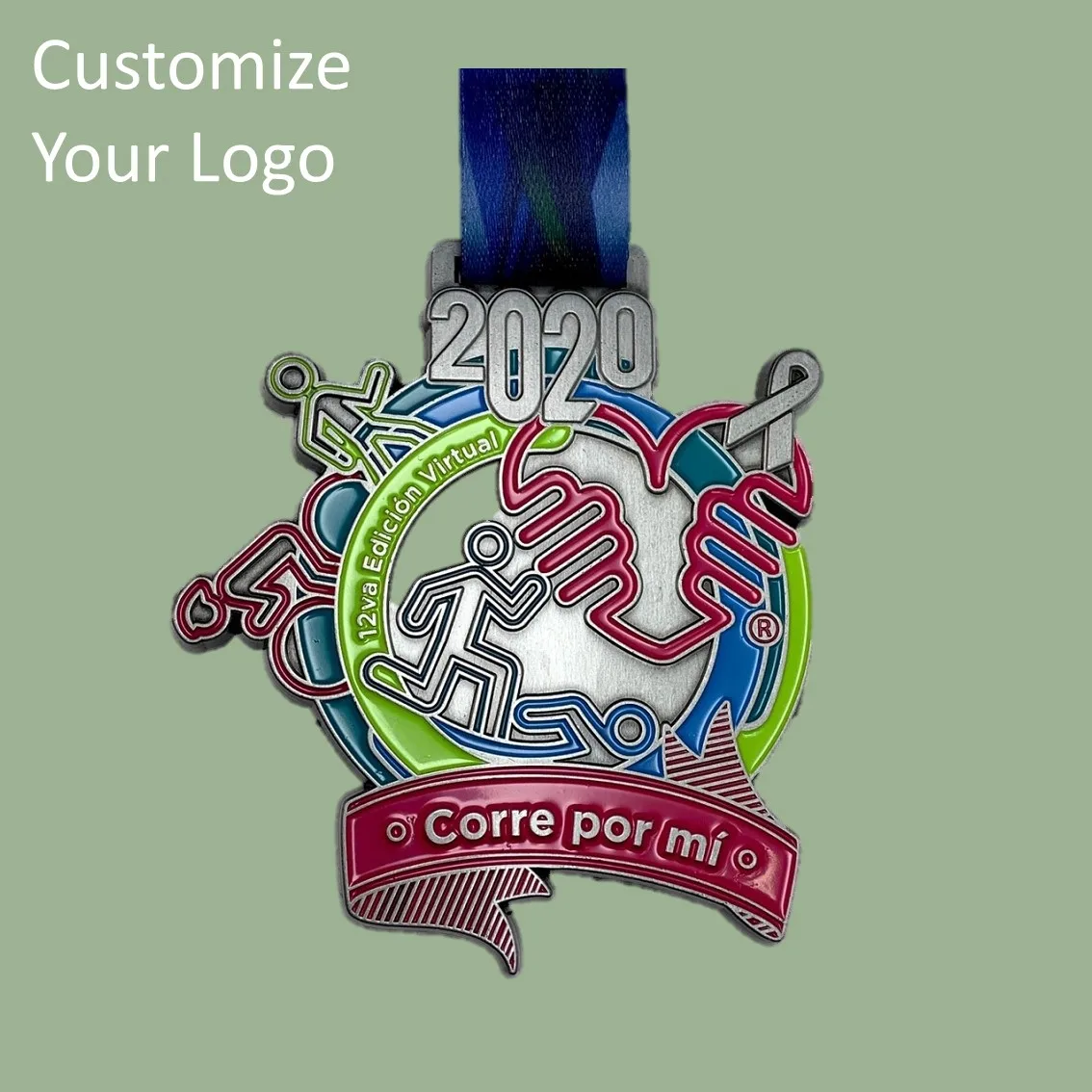 
customize your logo russia 1914 rainbow medal 