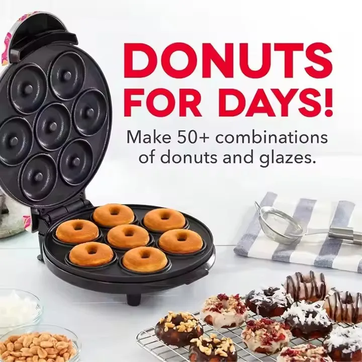 Mini Donut Maker Machine For Kid Snacks Fabricant De Beignets Make 7 Doughnuts Maker Fabricante De Donas Donut-Hersteller