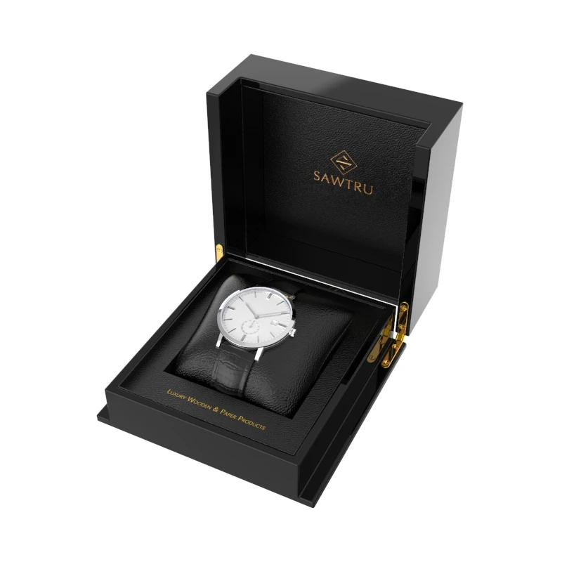 Custom logo MDF wooden watch storage box gift packaging watch box with Velvet & Flocking watch gift box set