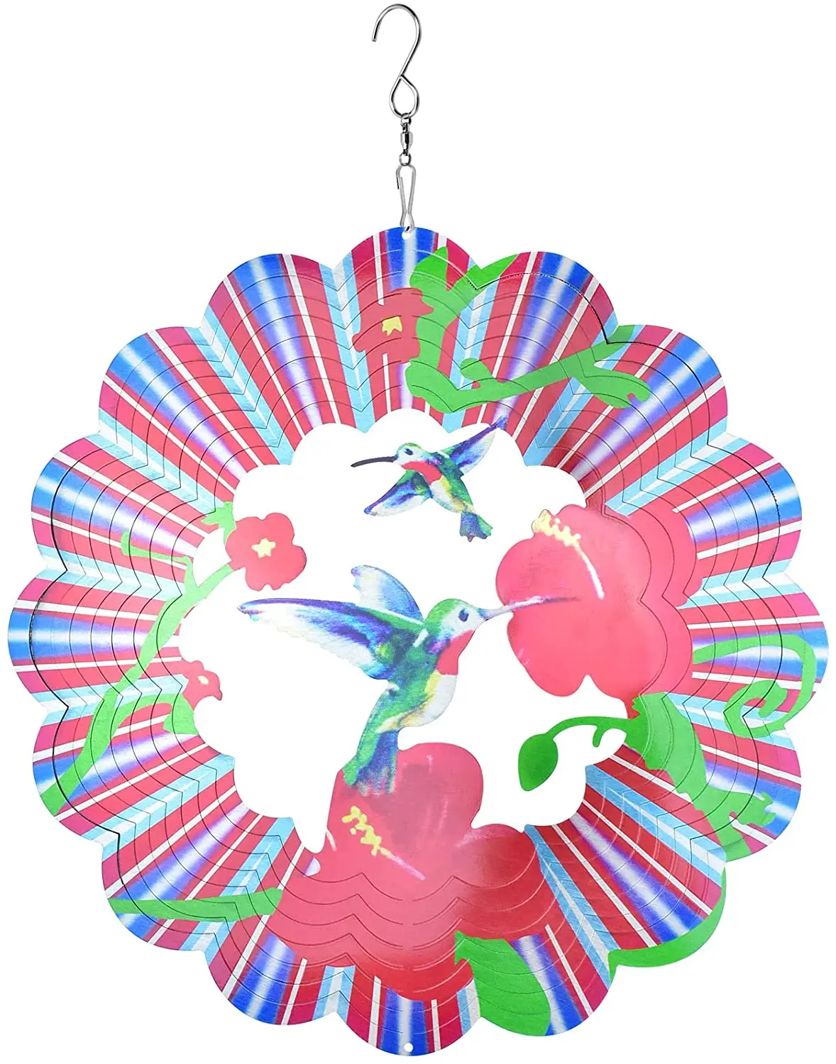 Outdoor Decorative Hanging Direct Kinetic 3D Wind Spinners Spiral Metal Garden Wind Spinners 3D Wind Spinners