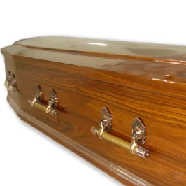 Durable Luxury European Coffin Handcrafted from Paulownia Wood Funeral Supplies