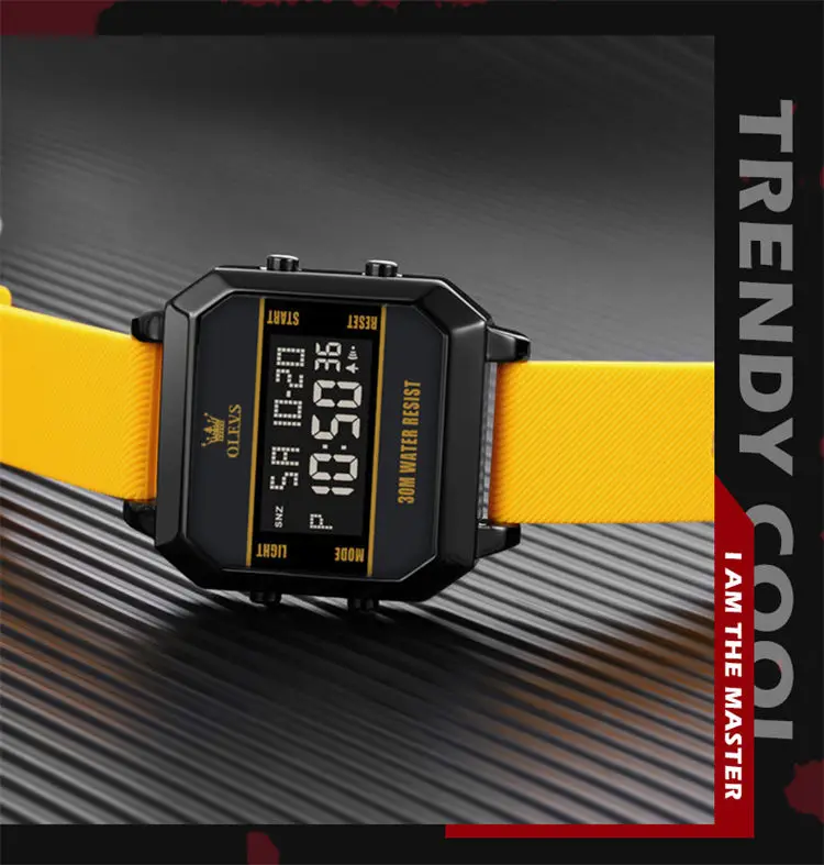 OLEVS 1103 elegance shenzhen man digital watch nice Silicone strap Luminous Multi function low moq Casual wristwatch