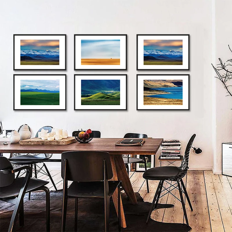 
modern glass painting beautiful natural scenery wall picture frame photography picture decorative the living room wall art 