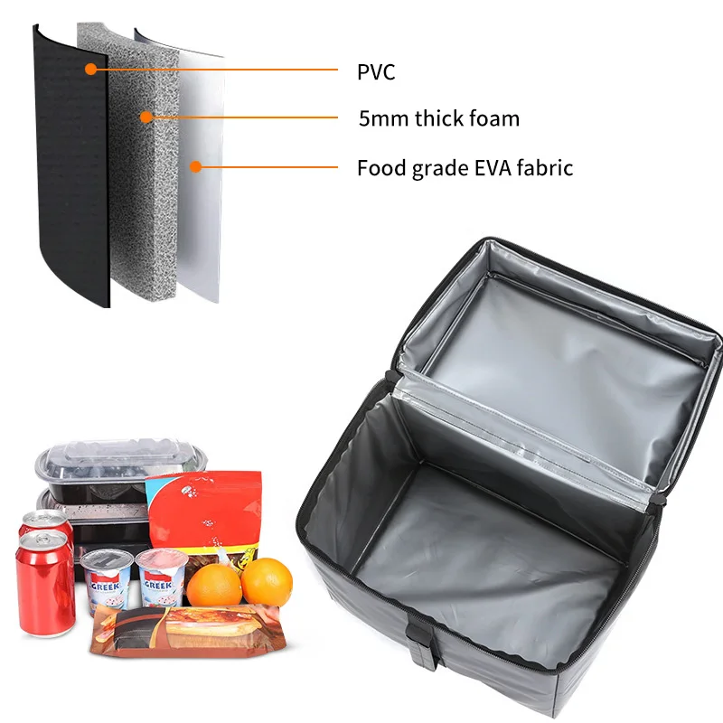 Wholesale Custom Logo Reusable Thermal Insulation Pizza Food Delivery Bag Portable Ice Lunch Cooler Bag