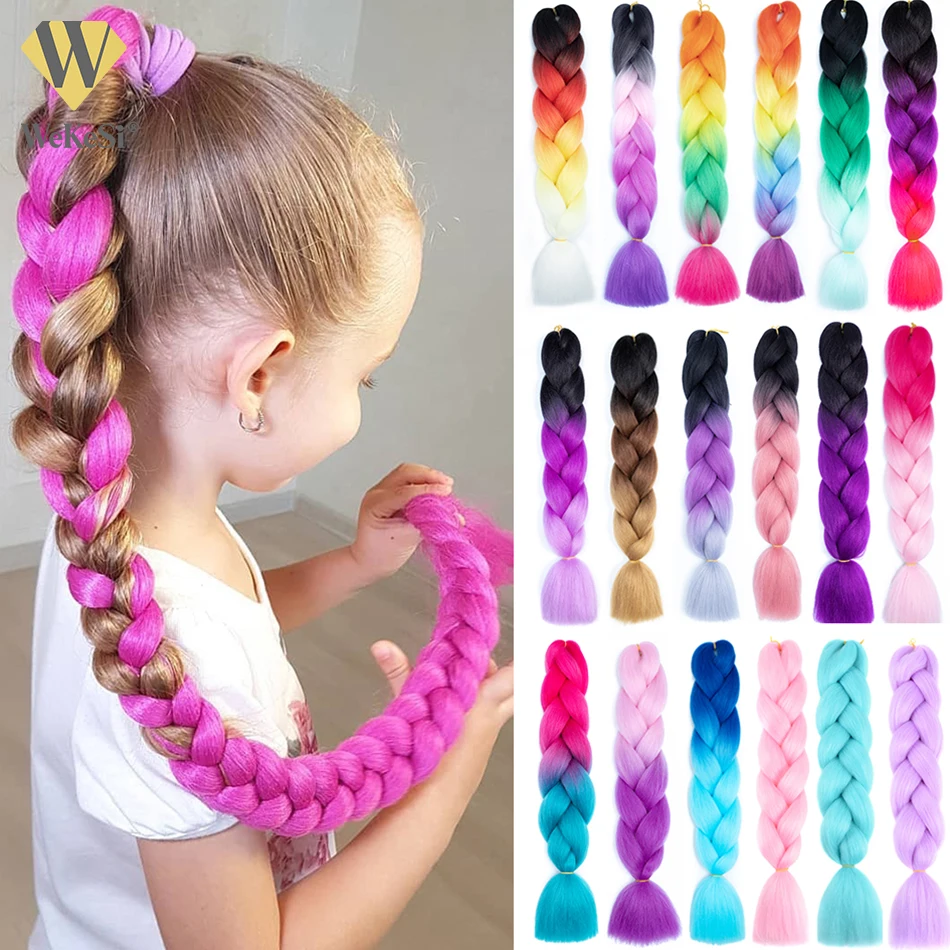 Джамбо косы синтетические удлинители волос Вязание крючком для выражения африканских Омбре легкая оплетка предварительно растянутые волосы Braidi