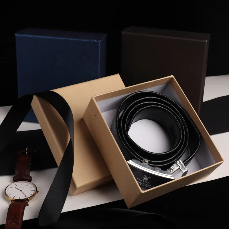 Printing logo gift cardboard kraft paper belt boxes custom bracelet paper gift jewelry packaging box