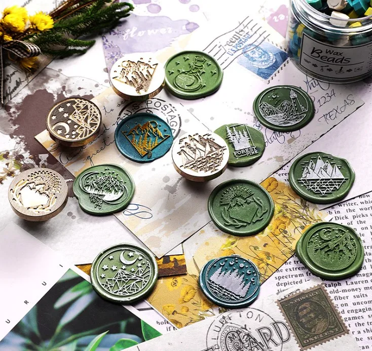 Factory High Quality Brass Head Wooden Handle wax seal stamper / wax sealing stamp