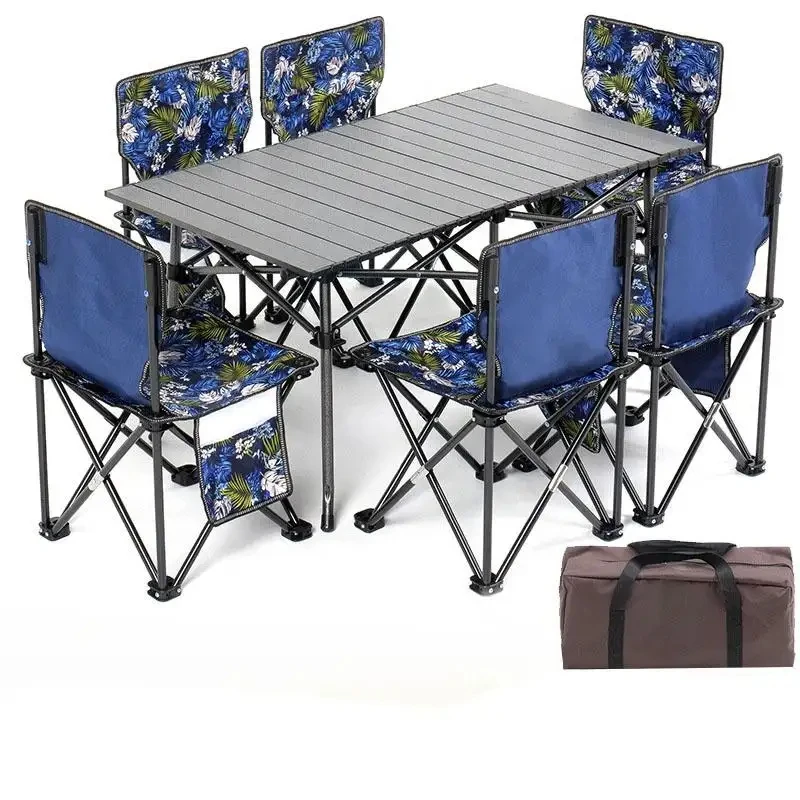 Feistel Portable Custom Folding Camping Table And Chair Set Aluminum Outdoor Bbq Table Chair Sets for Camping Picnic Activities