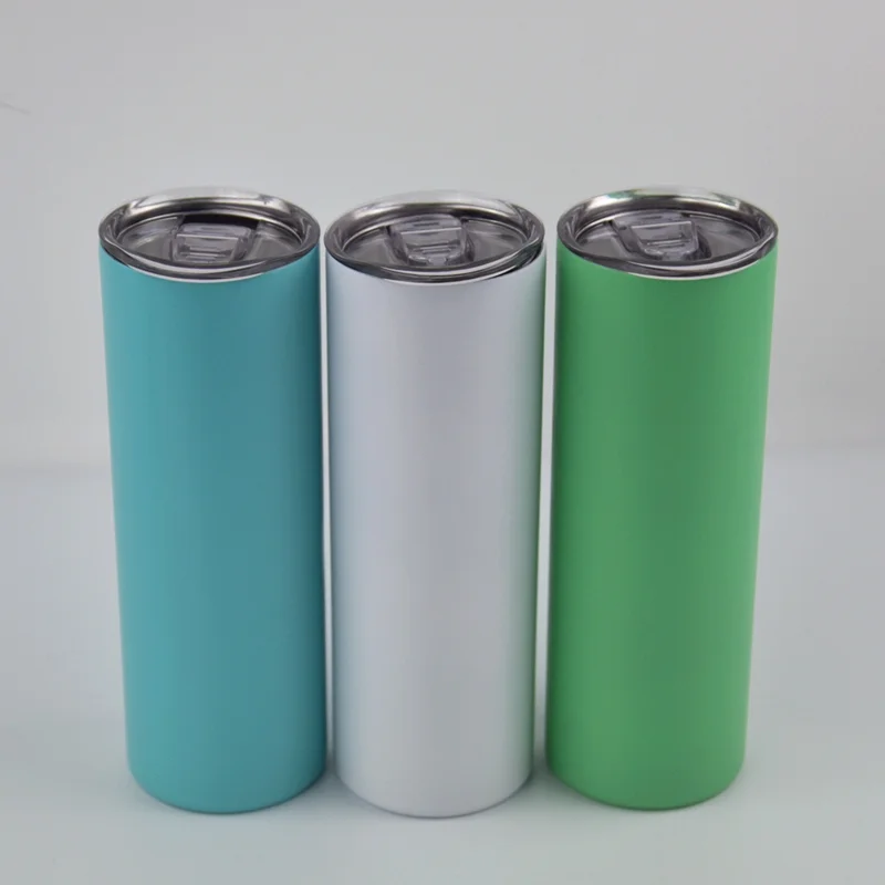 Склад США 20oz флуоресцентный нержавеющая сталь светятся в темноте сублимации узкие стакан пустой светящуюся краску прямые чашки