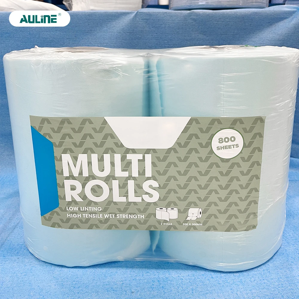 multi rolls lint free low lint high tensile wet strength woodpulp nonwoven disposable wipes
