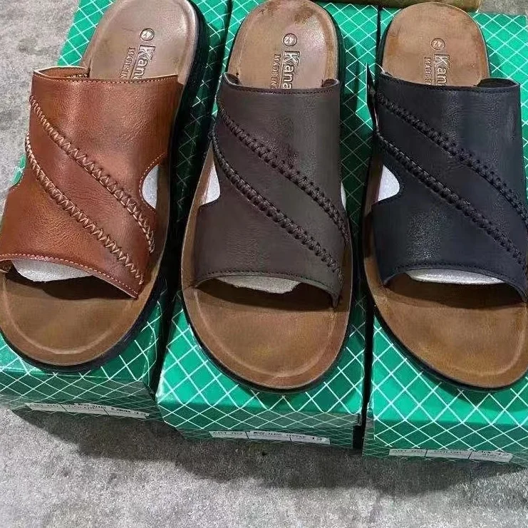 popular cheap comfortable men slippers black flat slippers for men