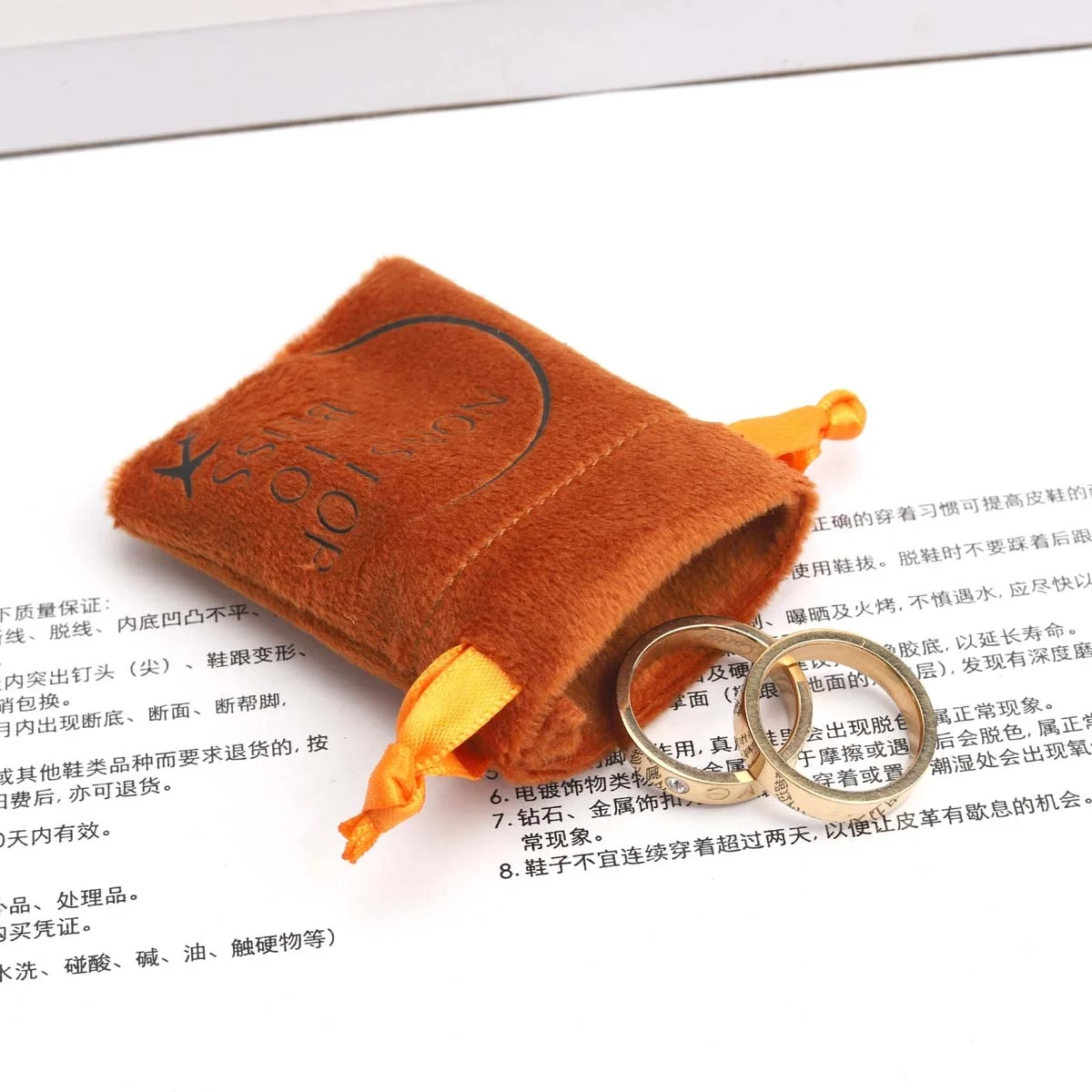 Customized Size Mini Ring Earring Bag Logo Printed Small Velvet Drawstring Packing Pouch For Jewelry