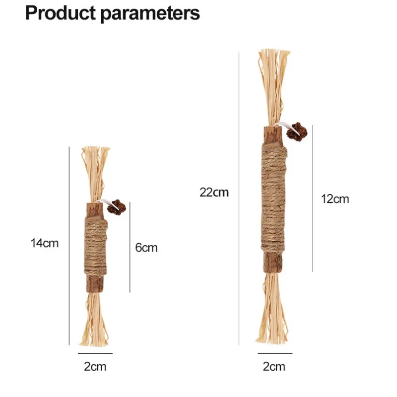 Natural Matatabi Polygonum Silvervine Raffia Grass Sticks Cat Tooth Cleaning Chew Bite Cat Toys