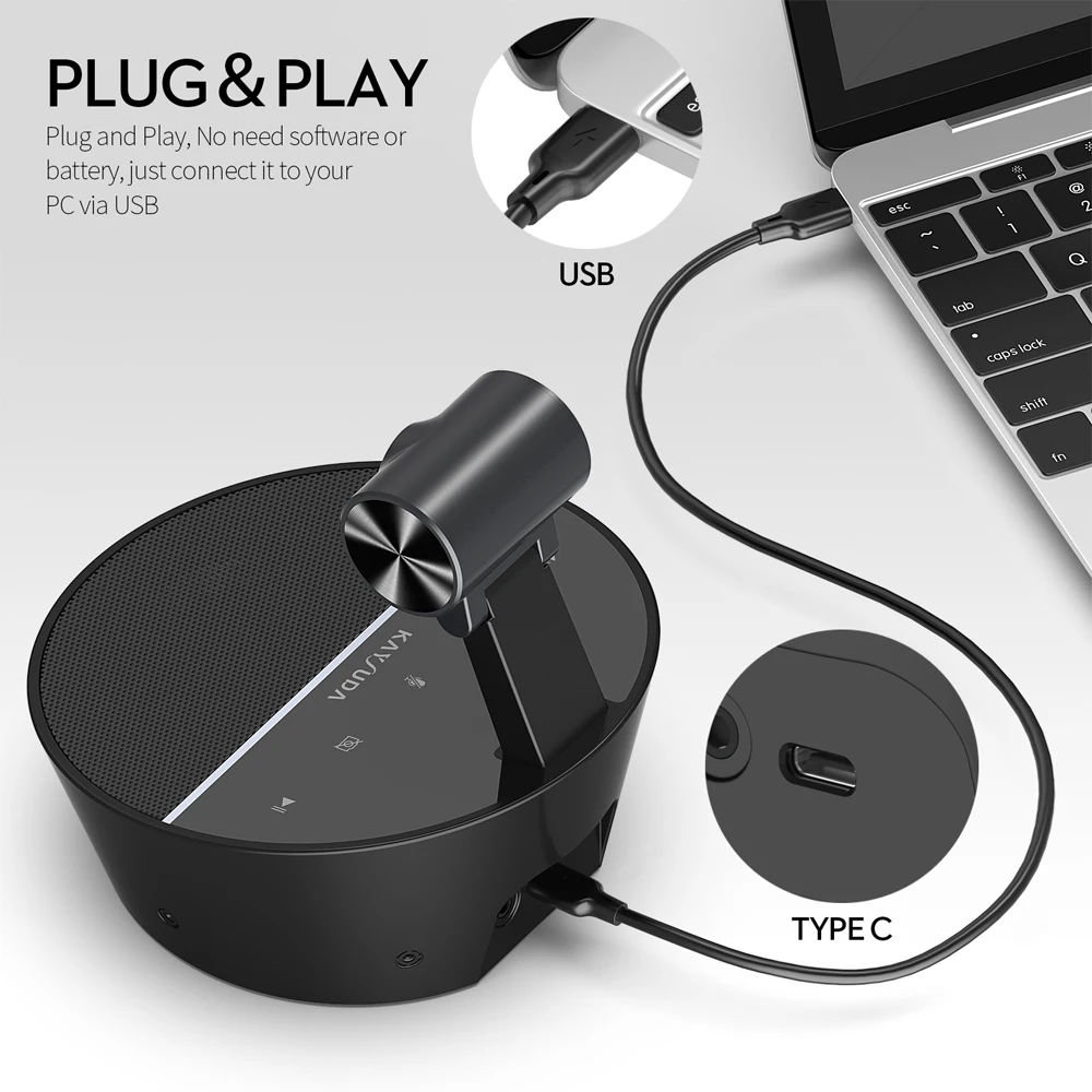 360-Degree 1080p HD Smart Video Conference Camera Microphone and Speaker