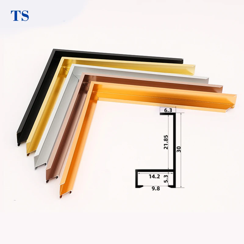 Wholesale High Quality Modern Brushed Champagne Aluminum Photo Picture Frame For Painting