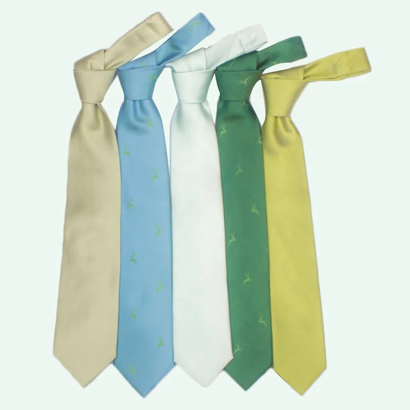 
New Design Slim Business Silk Feeling Elk Pattern Custom 100% Silk Men Printed Neck Tie 