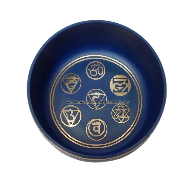  Тибетская медитационная чакра семь чакр 6 дюймов Поющая чаша с цветочным дизайном жизни