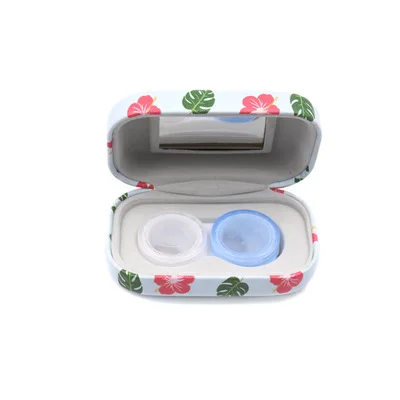 Rectangle Fashion Marble Contact Lens Case Portable Contact Lenses Case Box Kit with Mirror