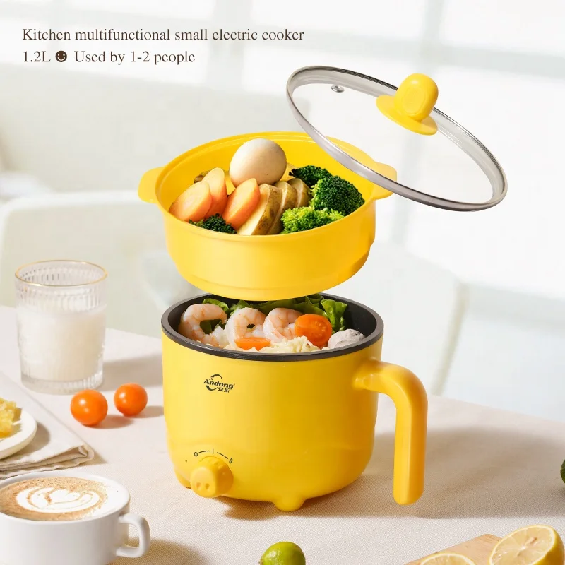 Andong small electric multi-function hot pot 1.2L instant noodle cooker