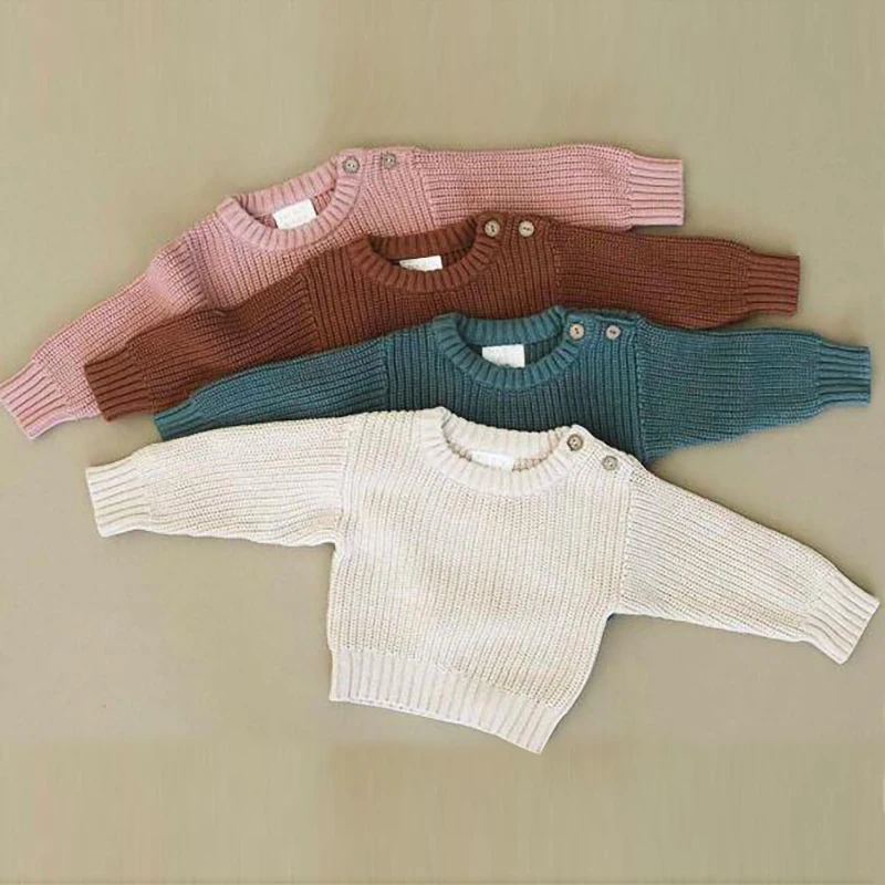 Готов к отправке, детская зимняя одежда, большие вязаные свитера для маленьких девочек