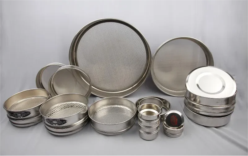 ASTM ISO EN standard 8inch 12inch 16inch Soil aggregate sieving test Stainless steel wire mesh testing sieve