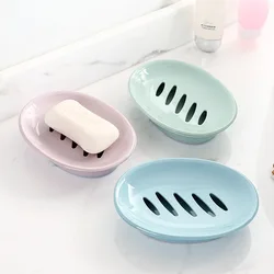 MZL Oval Soap Box Toilet Plastic Simple Double Compartment Draining Soap Box Bathroom Soap Box