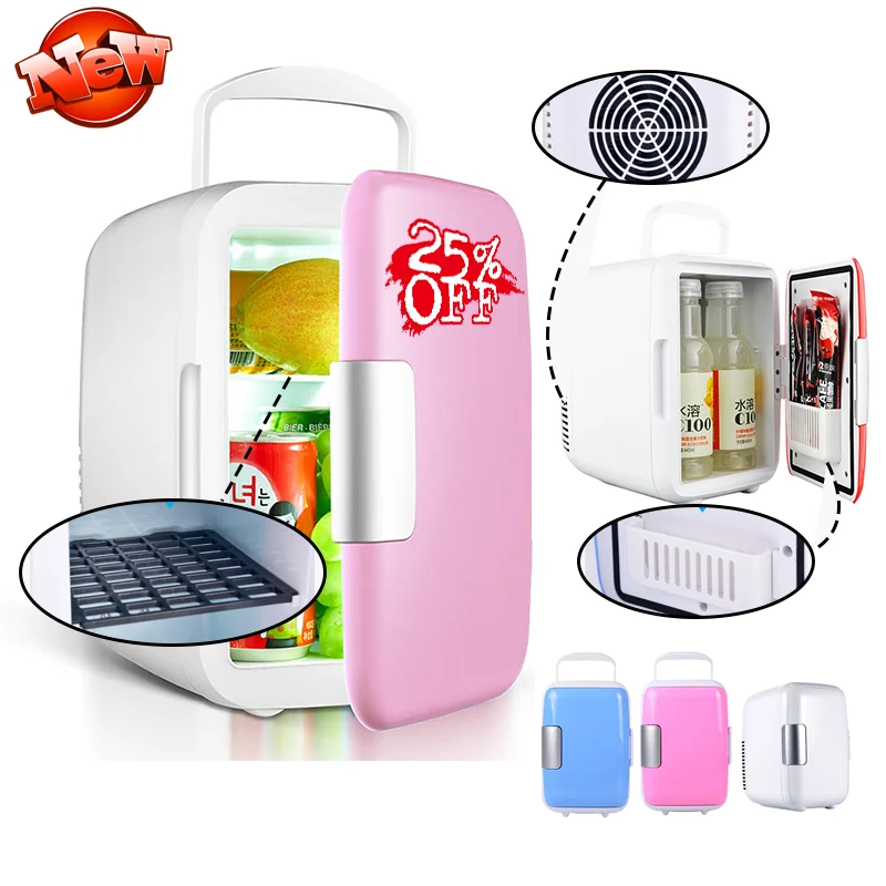 25%OFF 4l 6l 10l Portable Pink Hotel Room Bar Mini Beauty Skincare Fridge For Cosmetic Food