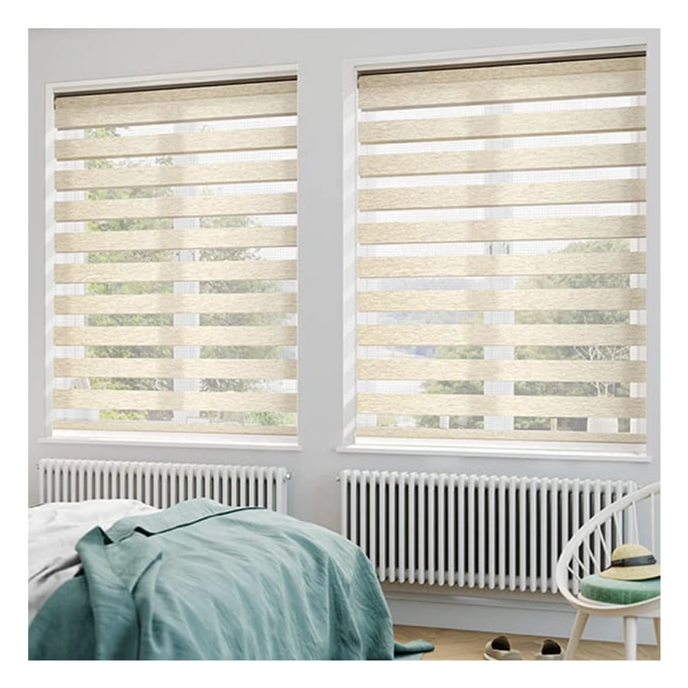 STARDECO Wifi Control Smart Zebra Curtain Blinds Window Shades Motorized Shutter Blackout Electric Curtain Shades