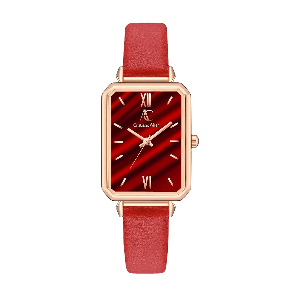 New design Cristiano Aillen cheap ladies leather watches women popular style quartz watches with ecofriendly vegan leather
