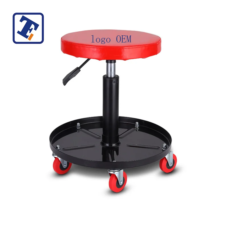 ET Factory 360 Degree Rotation Adjustable Height Round Repair Stool With Tool Tray For Garage Work Room