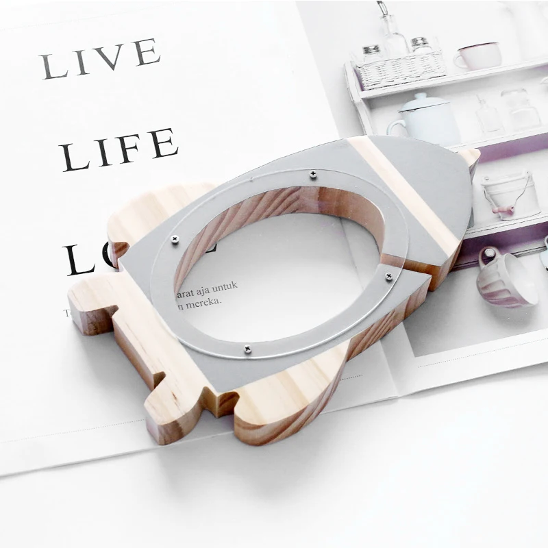 
Cute Wooden Money Box Wood Animal Money Bank Coin Piggy Bank Transparent Glass For Kids Children Gifts 