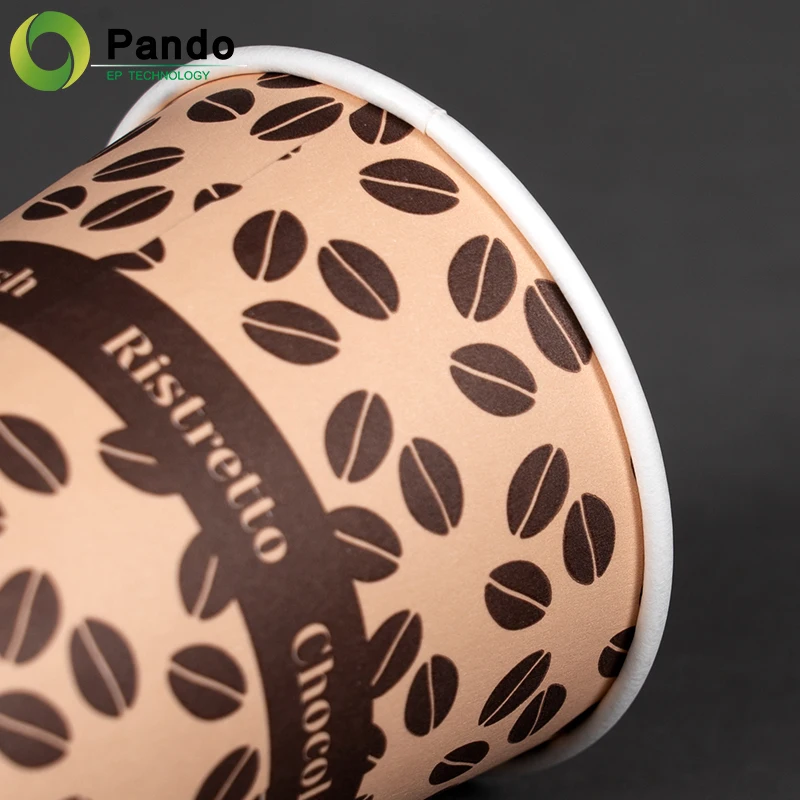 Hot Sale Coffee Vending 6oz Single Wall Print Logo Disposable Milkshake Paper Cup