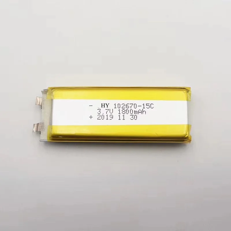 
high rate battery 102670 1800mah lithium polymer airsoft battery 