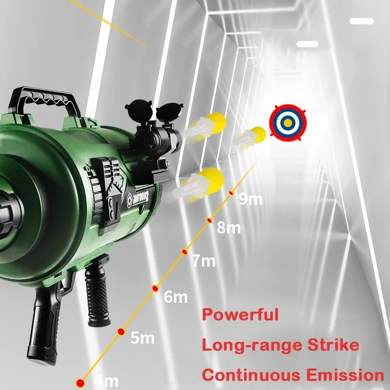 12 Burst Mortar Electric Rocket Launcher Simulation Gatling Mortar shell  Ejecting Realistic Toy Guns Soft Bullet For Kids