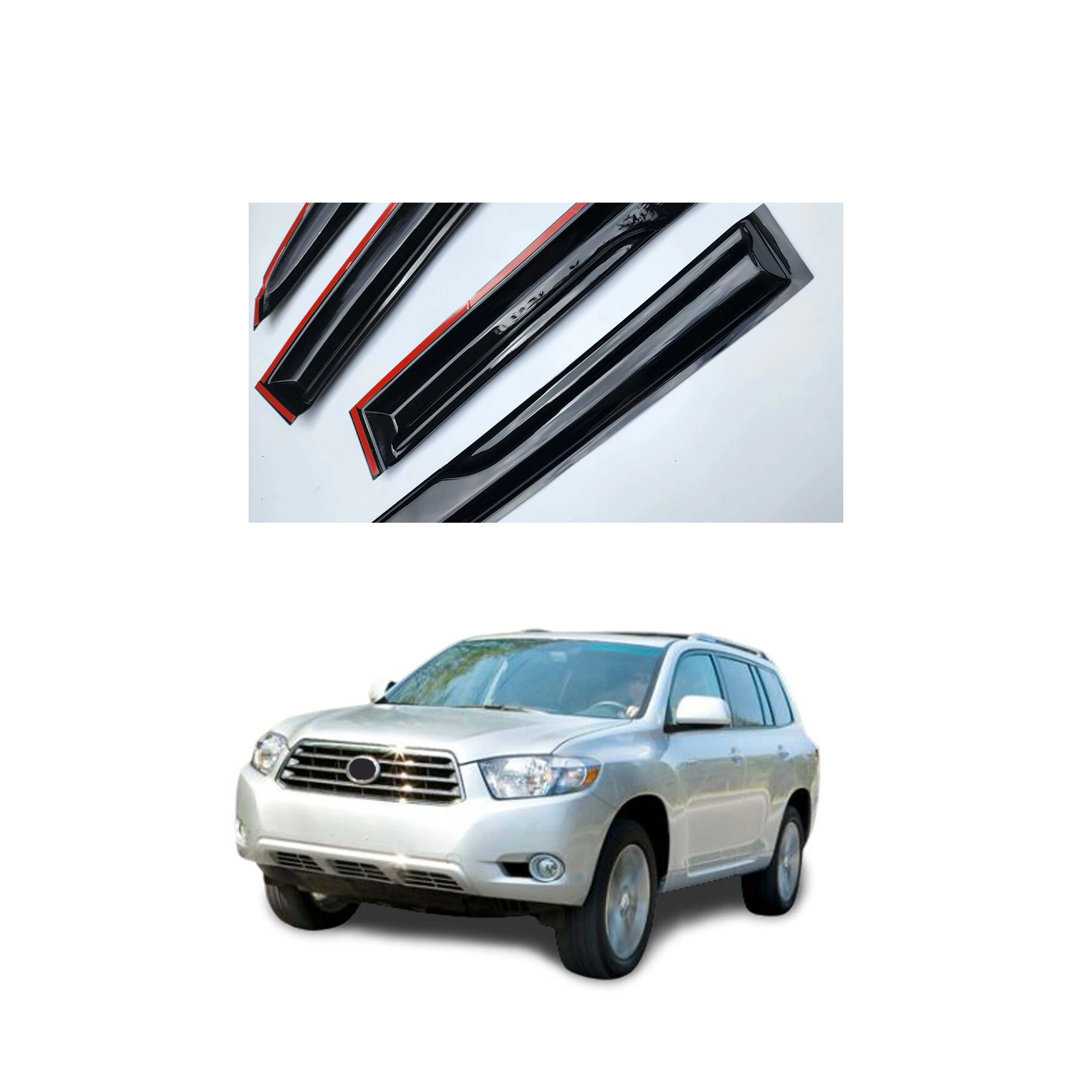 Aibyiar 4PCS Window visor FOR Toyota HIGHLANDER 2008-2013 plastic sun visor Auto Door Visor car window deflector