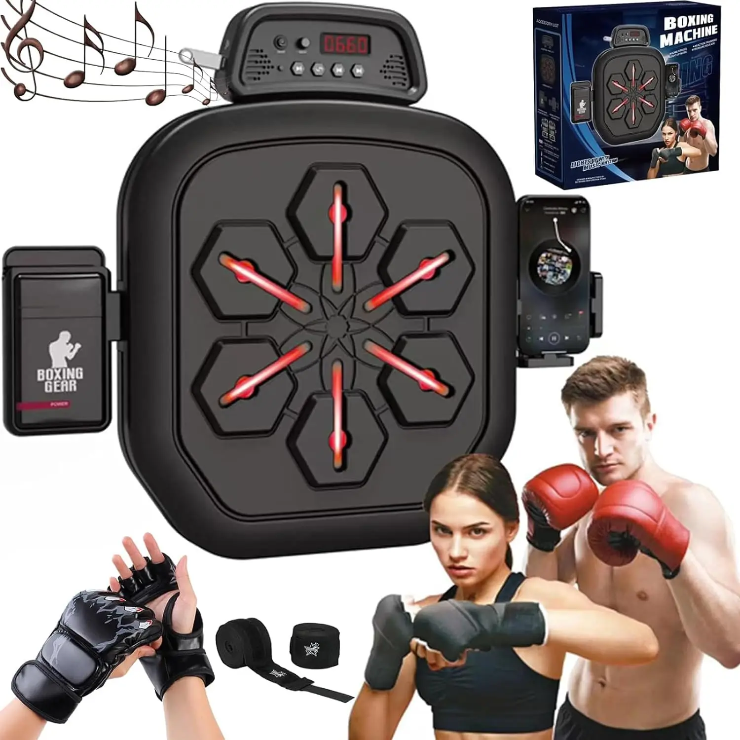 RS Popular Smart Multifunctional Music Boxing Machine Kid Punching Boxing Target Music Boxing Machine  with Music and Light