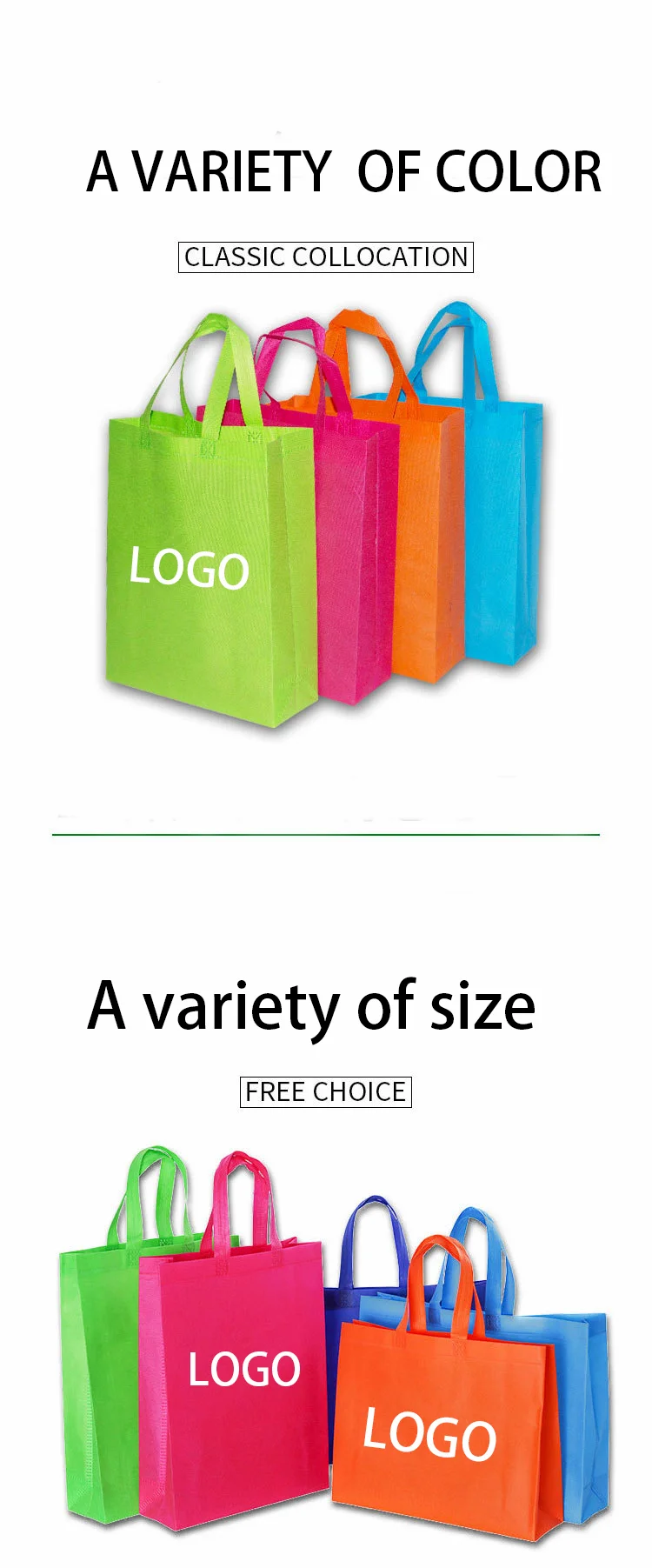 Hot Sell Eco Friendly Biodegradable Reusable Shopping  Non-Woven Tote Ecological Bag With Logo Custom