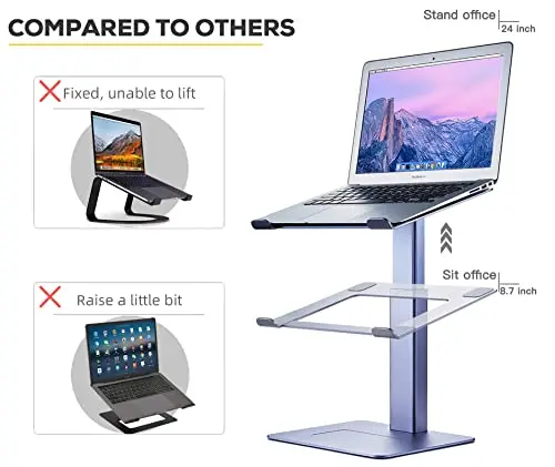 Ergonomic Standing Laptop Stand Adjustable Height Desk Laptop Holder Stand For All MacBook and Tablet PC
