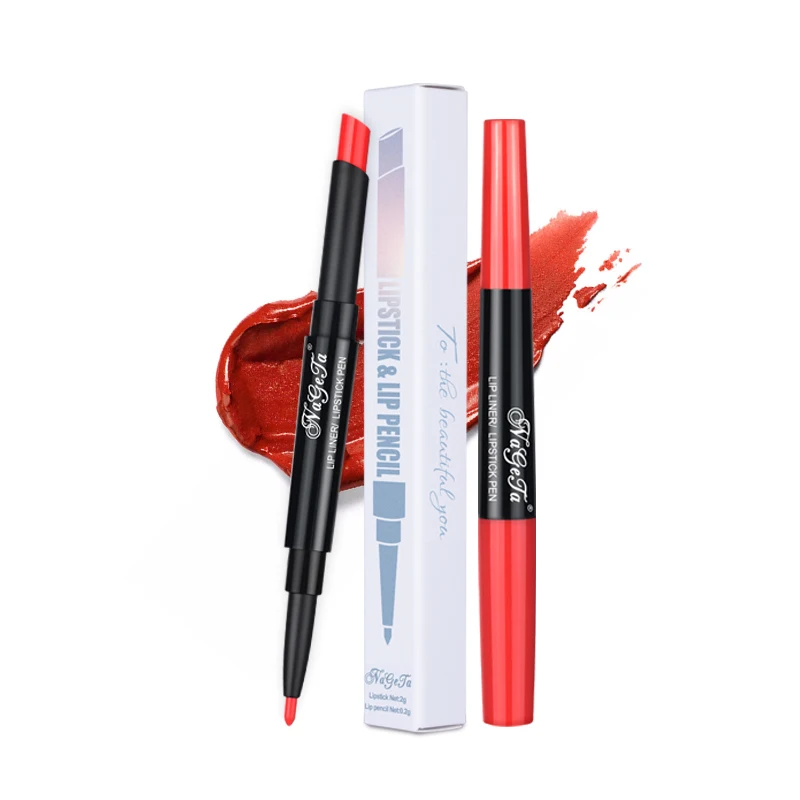 12 Colors 2 in 1 Matte Double Head Lipstick and Lip Liner Waterproof Long Lasting Velvet