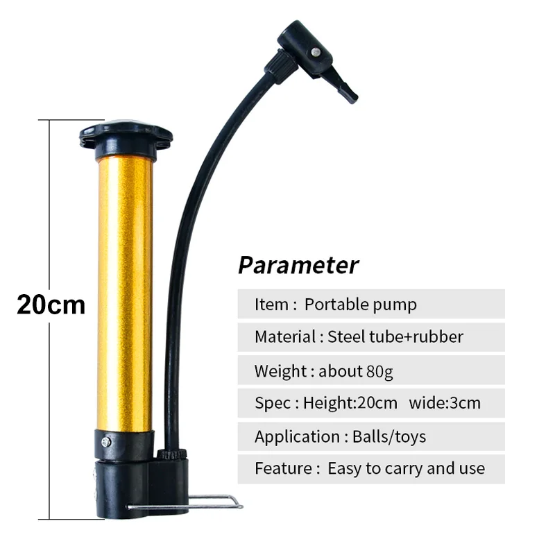 High Quality  portable manual air pump mini gold hand ball pump high pressure hand pump