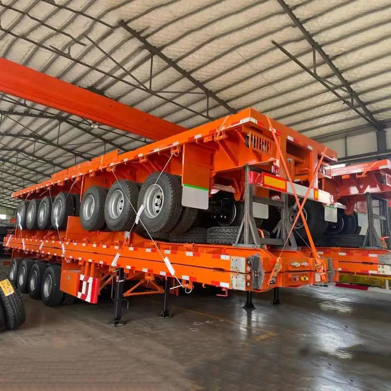 Chinese Semi Trailers 40ft Flat Bed Chassis Semi Container Trailer Flat Bed Trailer