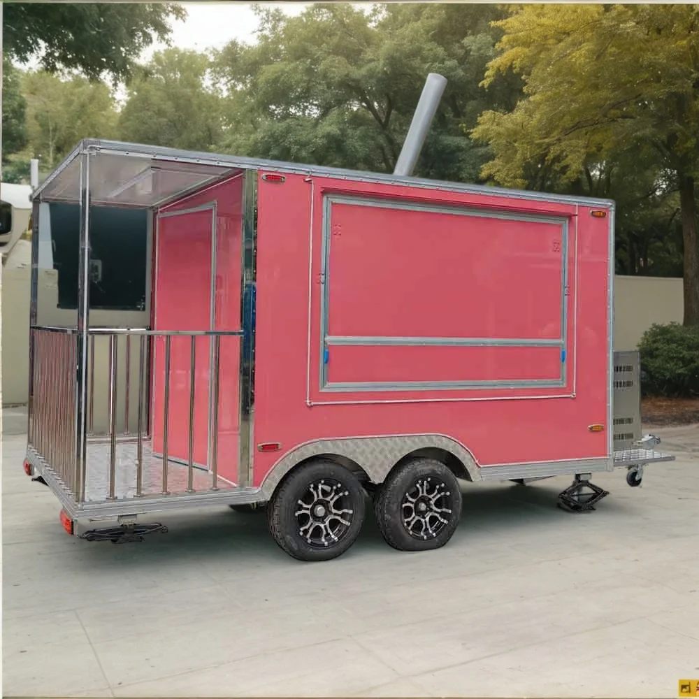 16 ft uk us standard empty fast food cart catering taco cooking equipment cabinets food truck trailer