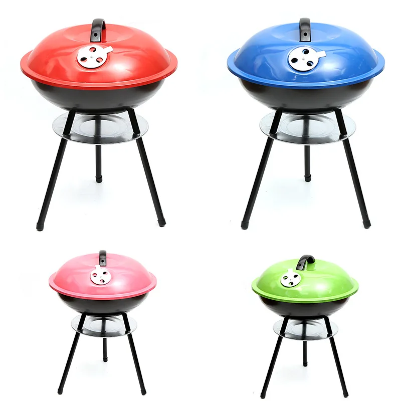 Wholesale Outdoor Charcoal Thickened Stainless Steel Triangle Folding Portable Large Barbecue Oven BBQ Grill