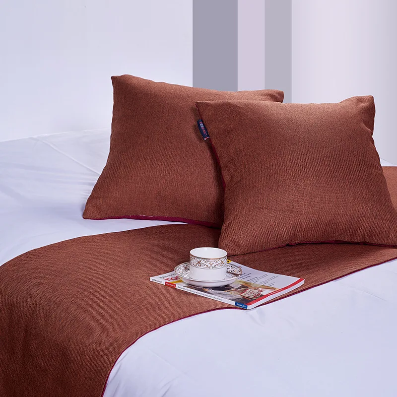 High Grade Jacquard Fabric Star Hotel Used bed runner with pillow