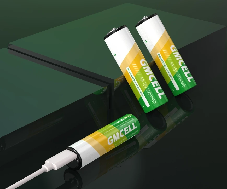 2024 New Trends 1.5V 2500mWh 1650mah Type-C Charging Double A Lithium Ion baterai Micro USB Rechargeable Li-ion AA Battery