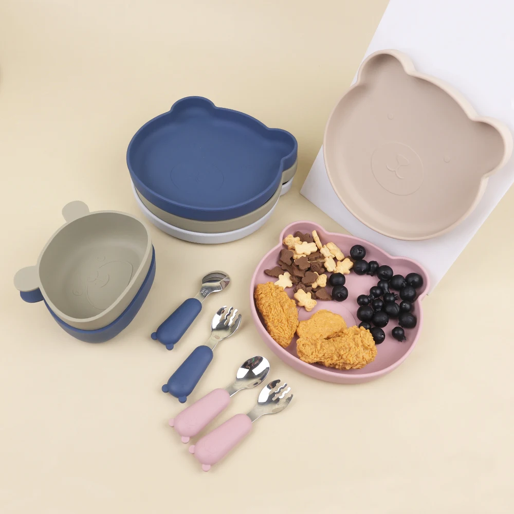 New Baby Product idea 2025 BPA FREE Food Grade Silicone Bowl Suction Cup Baby Feeding Plate Baby Silicone Bowl Plate